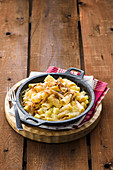 Älplermagronen (a dish from the Swiss Alps made from pasta, potatoes, cheese, cream and onions)