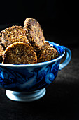 Spiced biscuits with walnuts, dates and coconut flakes