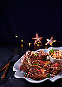Gebratene Wachtel mit Kichererbsen-Granatapfel-Salsa (weihnachtlich)