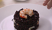 Venere rice with shrimps (Italy)