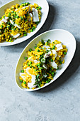 Indian kedgeree with cod