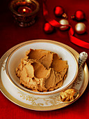 Christmas brandy butter with spoon