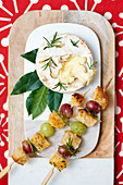 Baked Camembert with Rosemary Foccacia Skewers