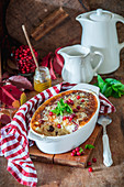 Rice pudding with cranberries