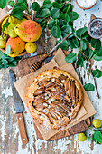 Pear pie with honey and frangipane