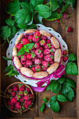 Raspberry sharlot cake from above