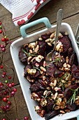 Beetroot with chevre, honey and almonds