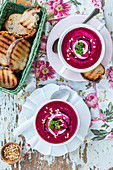 Cold beetroot soup