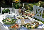 A mid-summer buffet in a garden