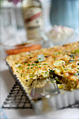 Spicy leek and cheese quiche