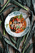 Italian vegetable soup with black kale