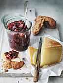 Fig Chutney with Pecorino Cheese on wholemeal bread