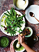 Grüner Bohnensalat mit ligurischem Pesto und Grieß
