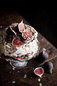 A fig and almond pavlova with balsamic vinegar