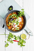 Oriental lentil stew with chilli, cinnamon and coriander