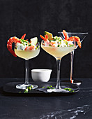 Prawn cocktail with gin-spiked lime jelly