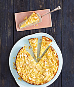 Pineapple dream cake with rum and grated coconut