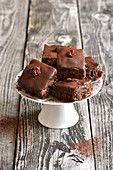 Chocolate squares with cranberries