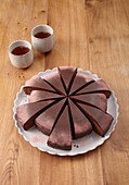 Marzipan and chocolate cake