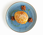 Fried ice cream with crispy almond