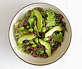 Quinoa salad with edamame and avocado