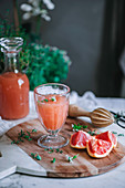 Grapefruit tasty juice with thyme