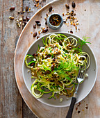 Courgette pasta with pumpkin seed pesto