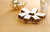 Christmas fruit slices with frosting
