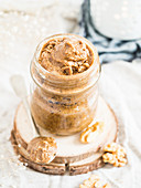 Homemade, natural one-ingredient walnut butter