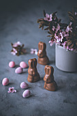 Little chocolate Easter bunnies
