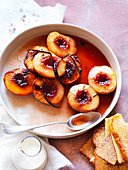 Maple Roasted Peaches with Brioche