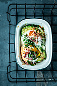 Oven-baked avocado with egg