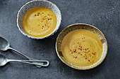 Carrot and potato soup with coconut milk