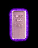Gold bar, Kirlian photograph