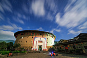 Moonlit night in Fujian Tulou, China