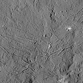 Dantu Crater, Ceres, satellite image