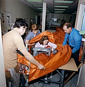 Skylab emergency sunshield fabrication, 1973