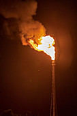 Chemical plant gas flare, USA
