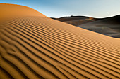 Rippling sand dunes in desert, Liwa Oasis, Abu Dhabi, UAE