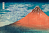 Red Fuji, view of Mount Fuji by Hokusai