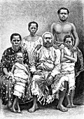 19th Century Fiji royal family, illustration