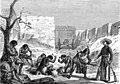 Silver foundry slaves, 19th Century illustration