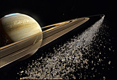 Saturn from its rings, illustration