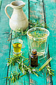 Rosemary essential oils and herbal tea(Rosmarinus officinali