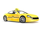 Yellow taxi, illustration