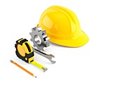 Construction and engineering tools, illustration