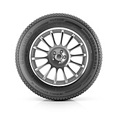 Car wheel with tyre, illustration