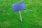 Empty sign on lawn