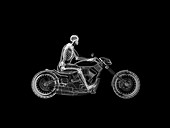 Illustration of a biker's skeleton