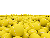 Pile of yellow tennis balls, illustration